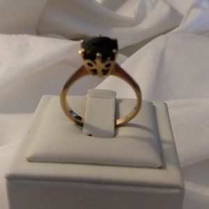 Princess crown style CUSTOM black onyx 14kt ring
